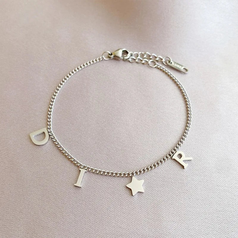 Letter Star Pendant Bracelet