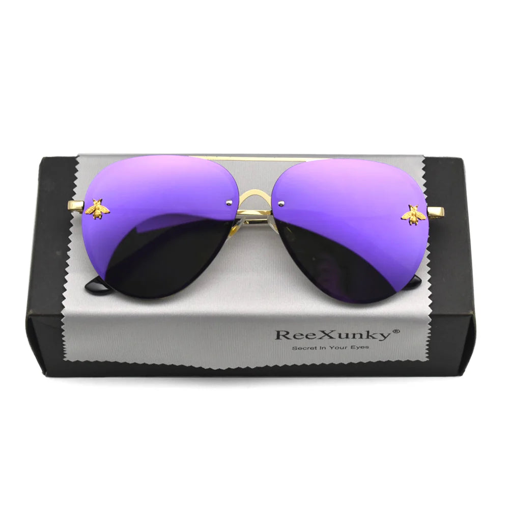 Bee Pilot Gradient Mirror Sunglasses