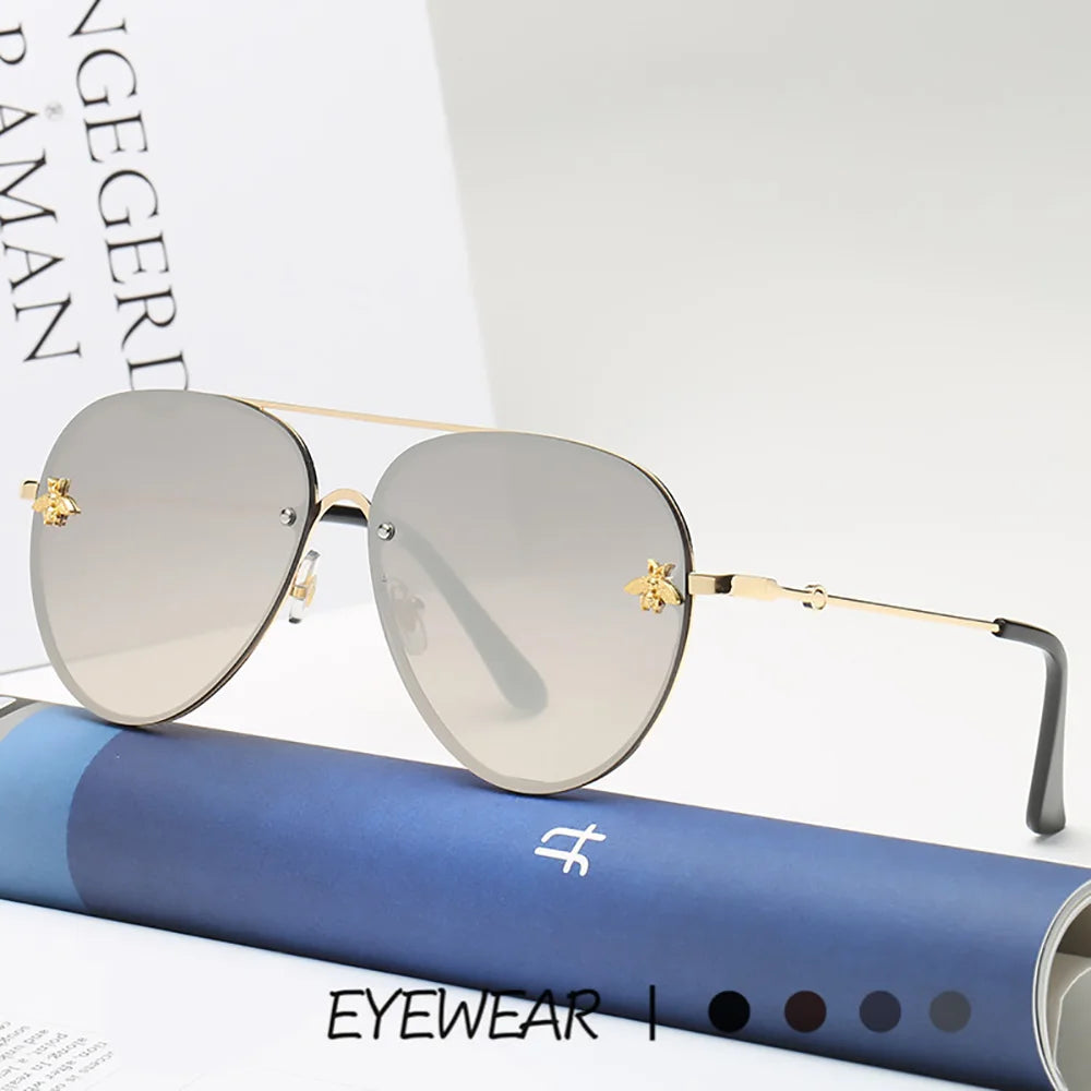 Bee Pilot Gradient Mirror Sunglasses