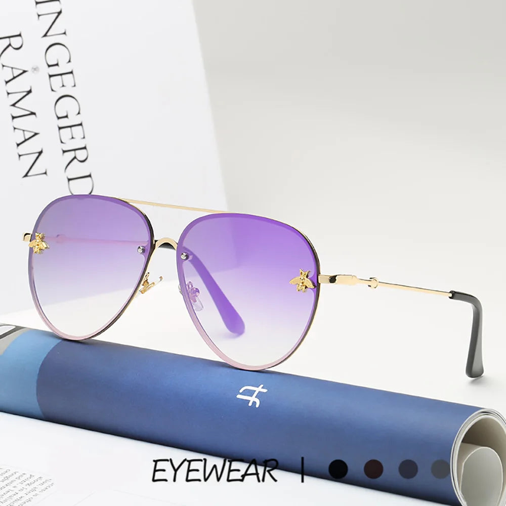 Bee Pilot Gradient Mirror Sunglasses