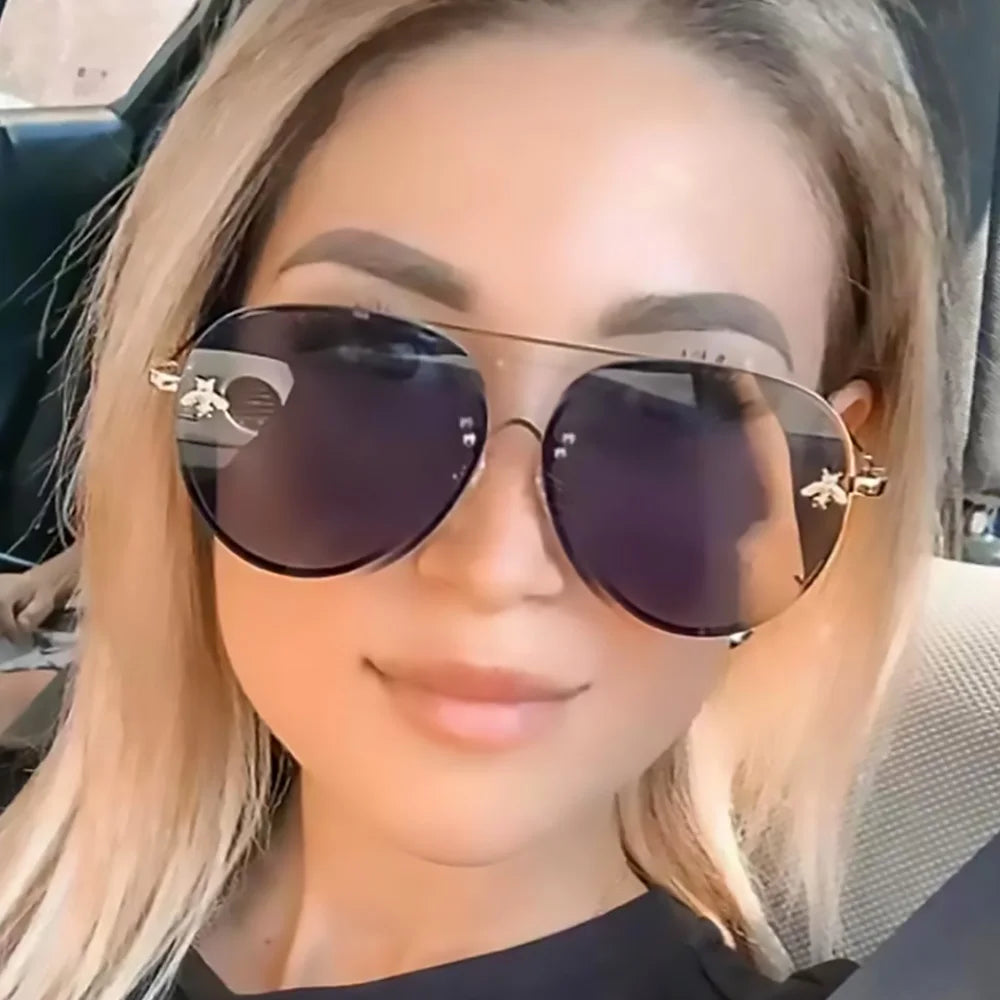 Bee Pilot Gradient Mirror Sunglasses