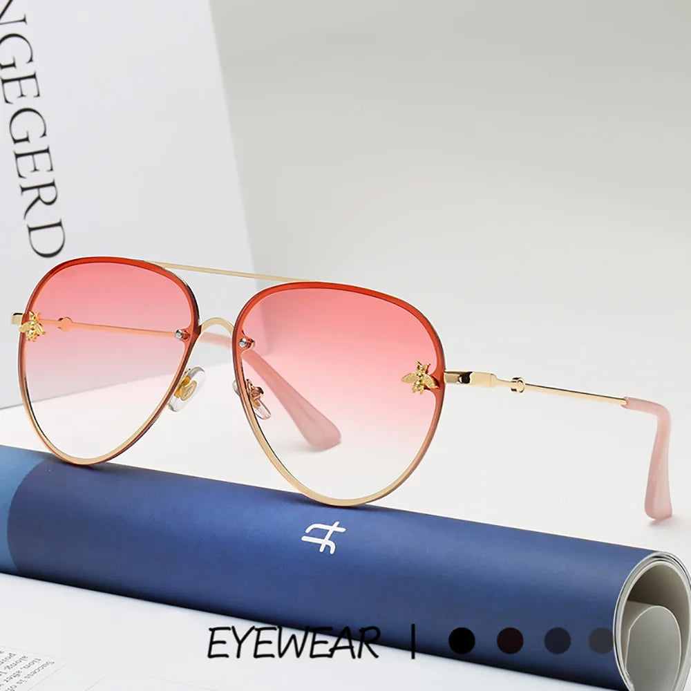 Bee Pilot Gradient Mirror Sunglasses