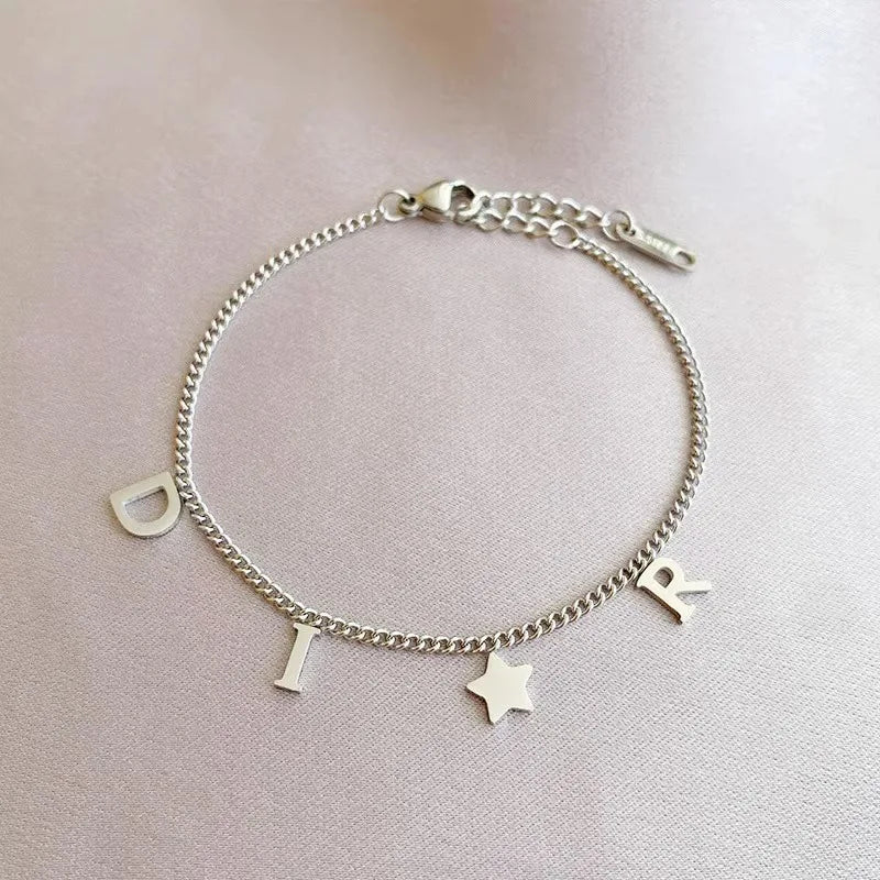 Letter Star Pendant Bracelet