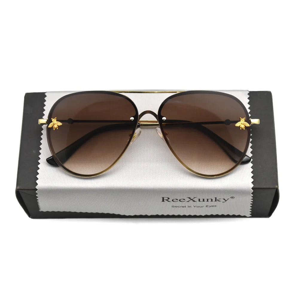 Bee Pilot Gradient Mirror Sunglasses