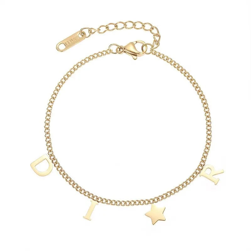 Letter Star Pendant Bracelet