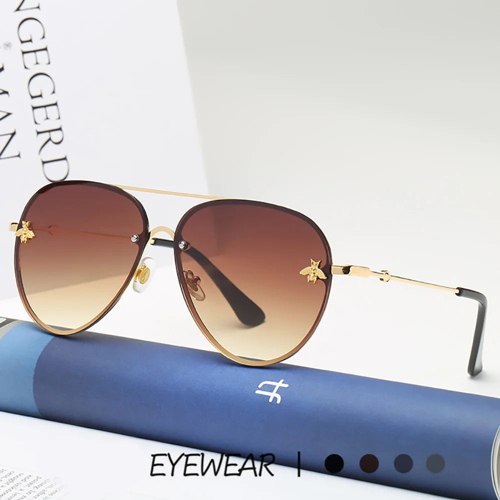 Bee Pilot Gradient Mirror Sunglasses