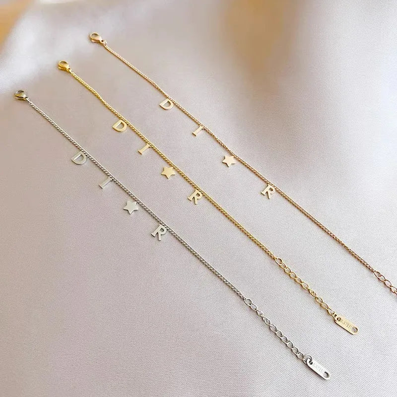 Letter Star Pendant Bracelet