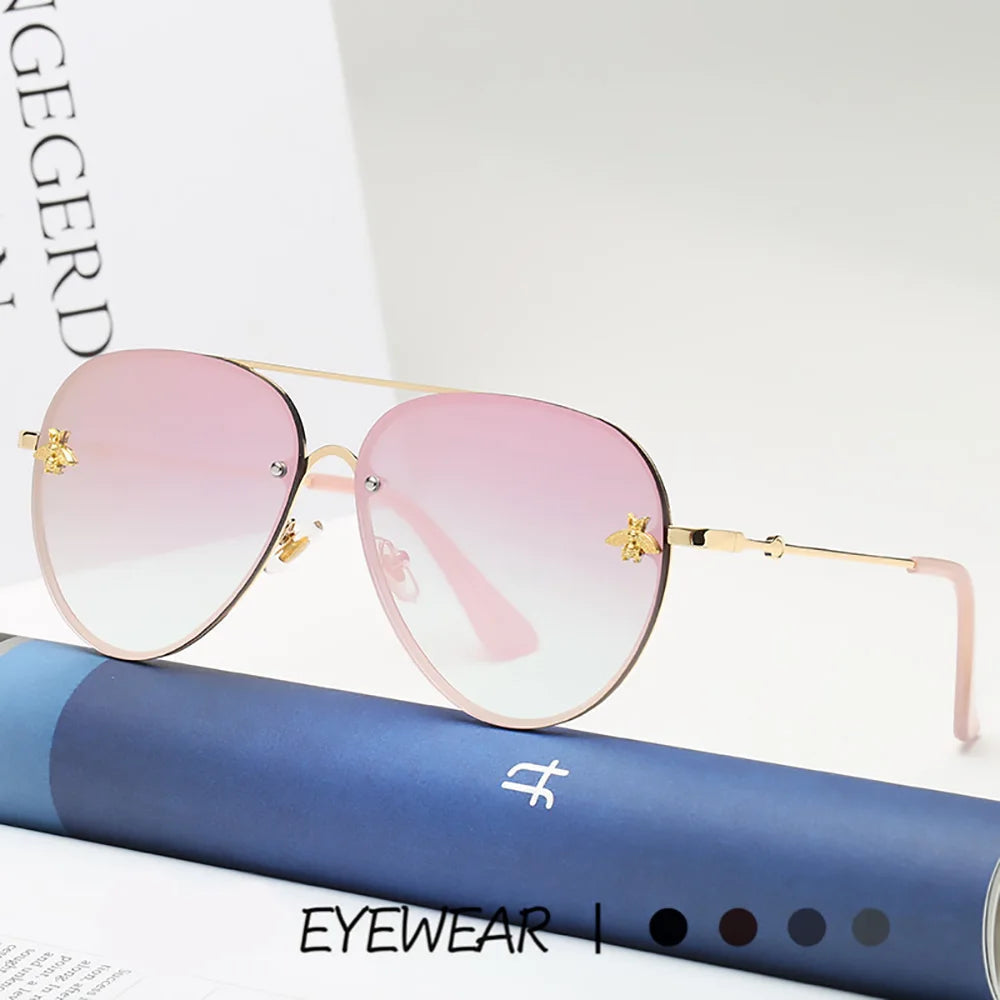 Bee Pilot Gradient Mirror Sunglasses