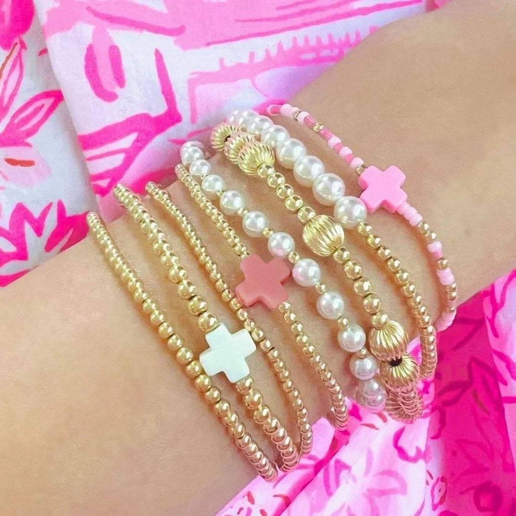 Gold Plated Cross Stackable Bracelet