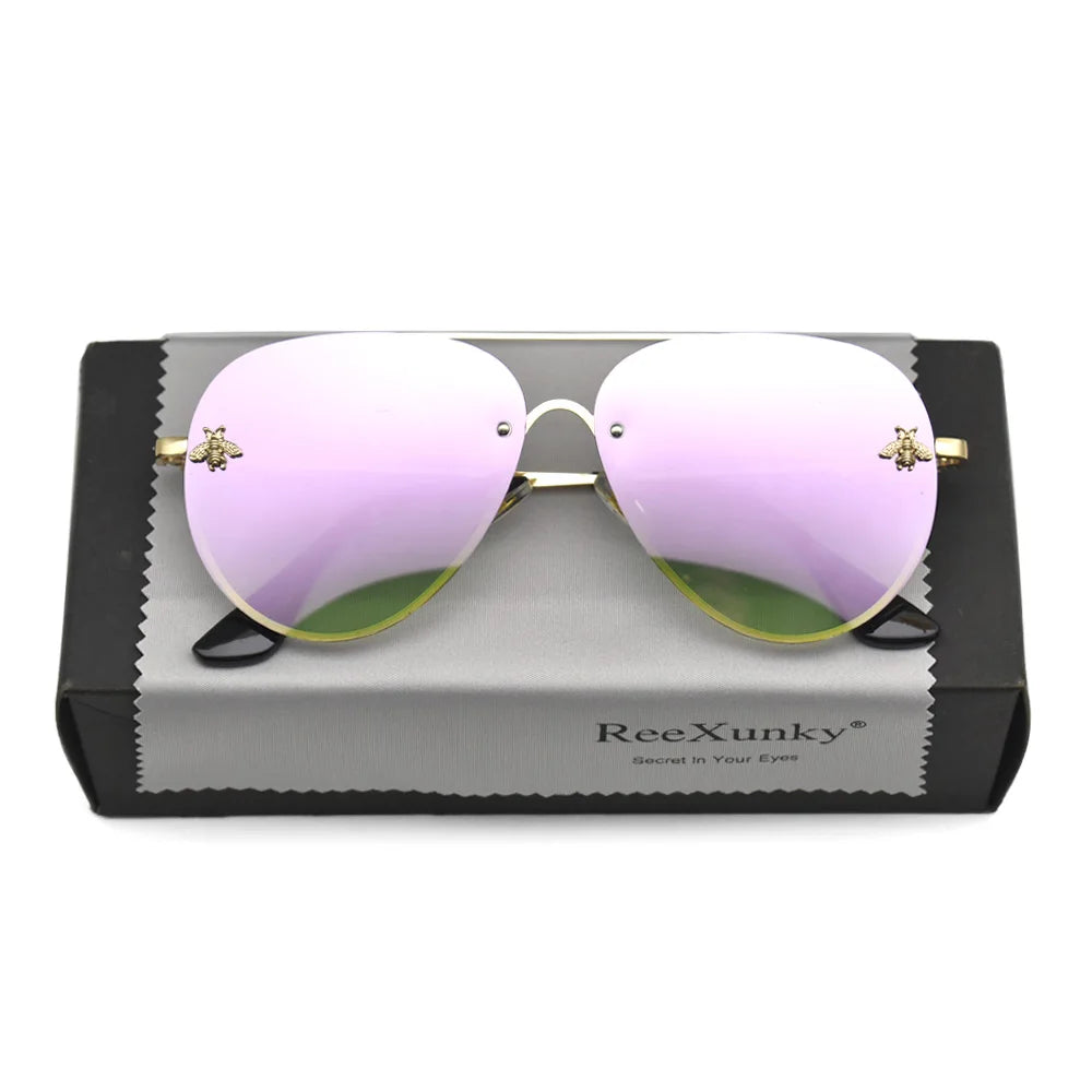 Bee Pilot Gradient Mirror Sunglasses