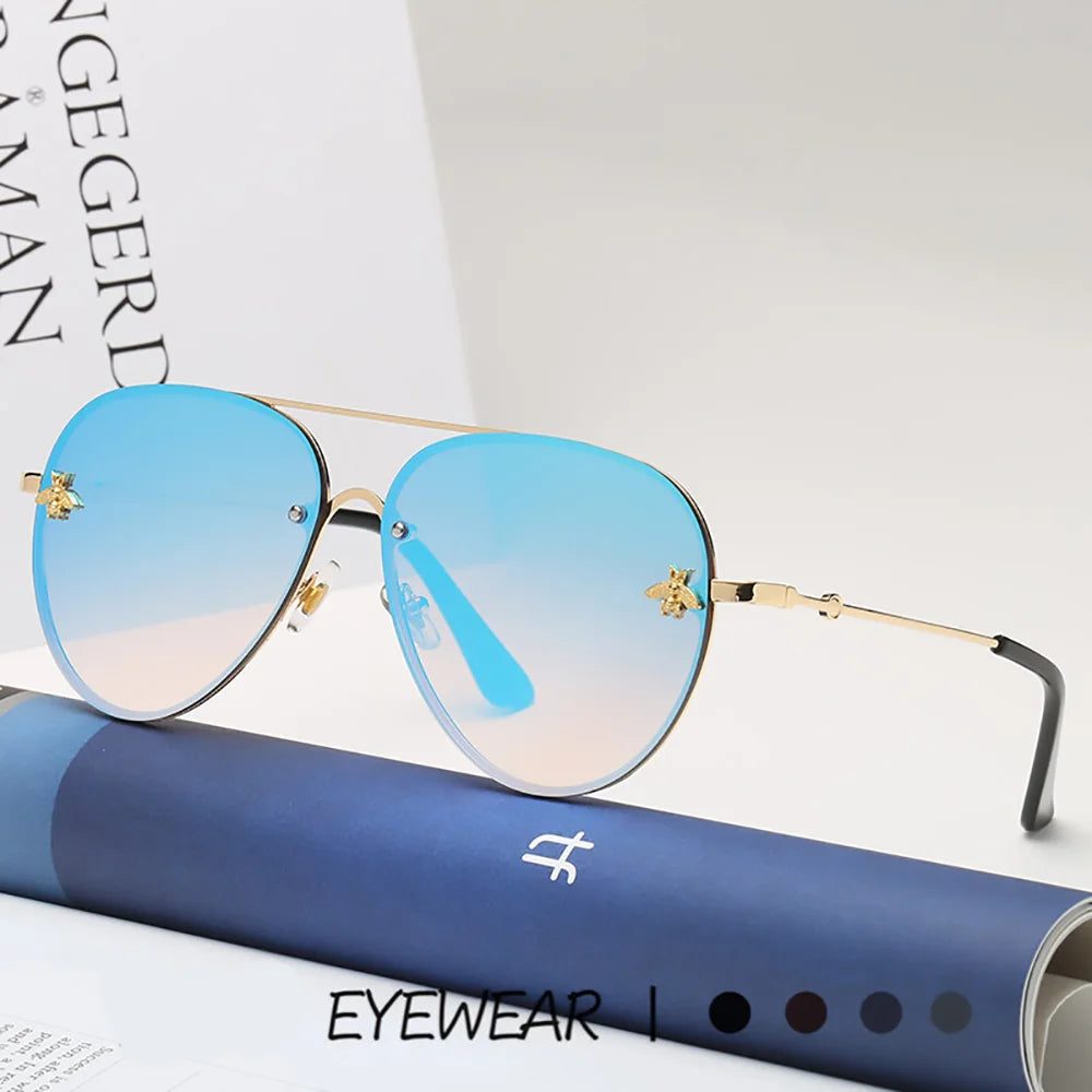 Bee Pilot Gradient Mirror Sunglasses