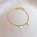 Letter Star Pendant Bracelet